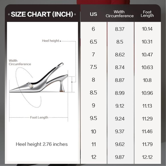 Ronilurn Women Silver Kitten Closed Pointed Toe Slingback Low Pearl Heel Pumps - Picture 7 of 7